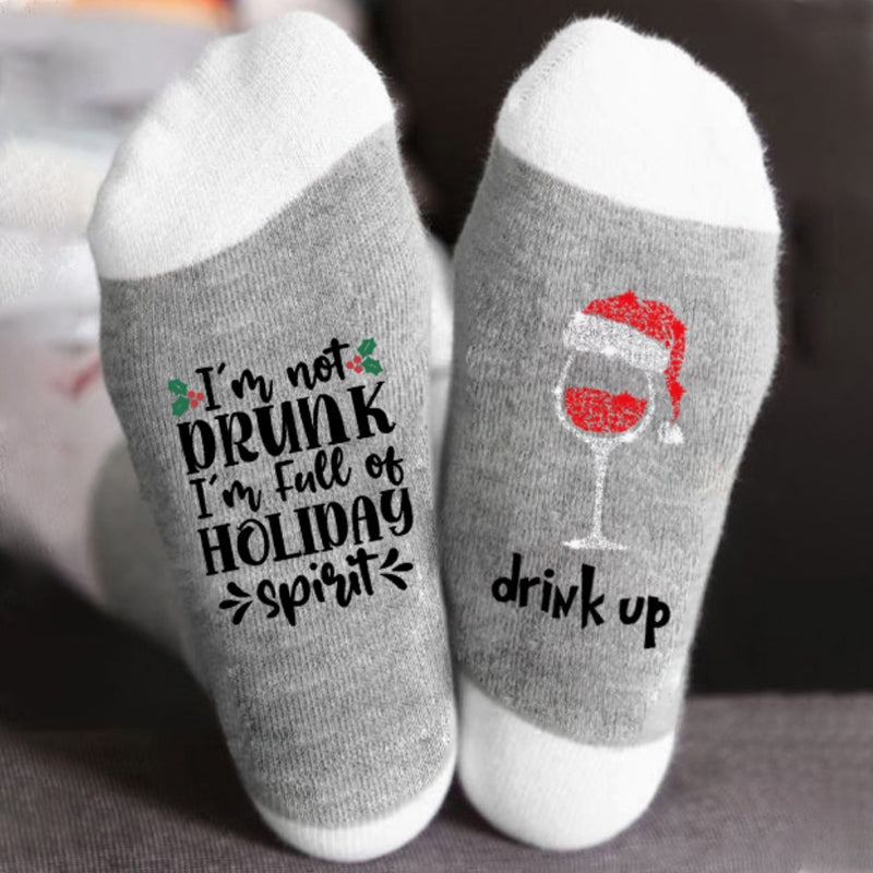 Christmas Letter Print Socks