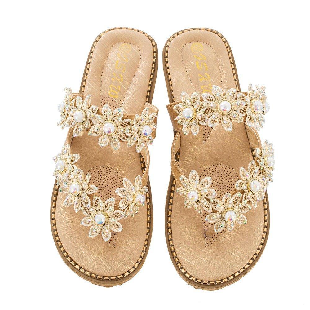 Women's Bohemian Sparkle Bling Flip Flops