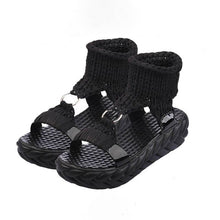 Load image into Gallery viewer, Woven fabric thick sole sandals