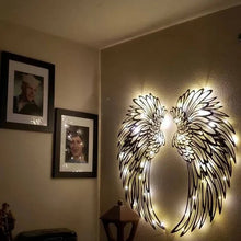 Load image into Gallery viewer, Black Angel Wings Metal Wings Wall Art with LED Lights