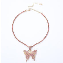 Load image into Gallery viewer, Crystal Pave Butterfly Pendant Necklace