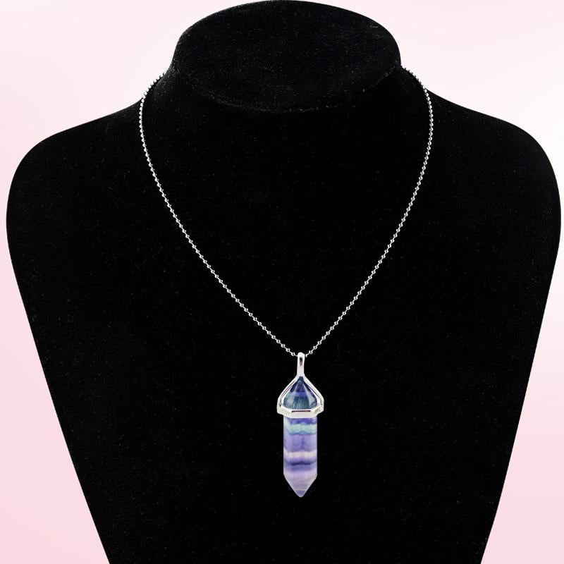 Rainbow Fluorite Pendant Necklace