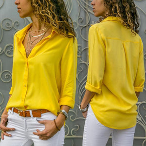 Ladies Casual Chiffon Solid T-Shirt