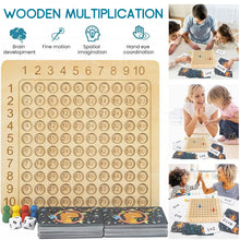 Load image into Gallery viewer, Wooden Montessori Multiplication Board Game