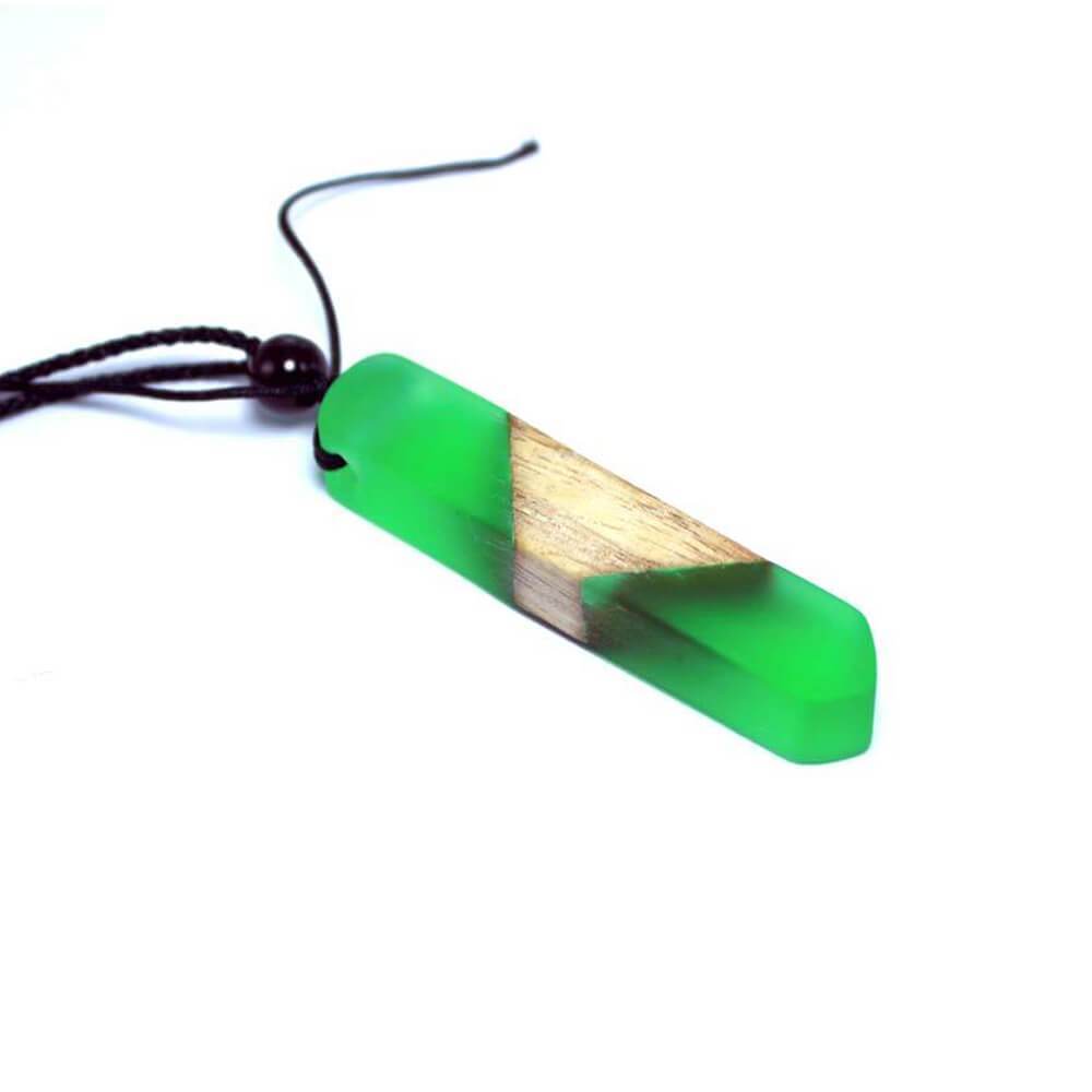 Wood Resin Necklace Pendant