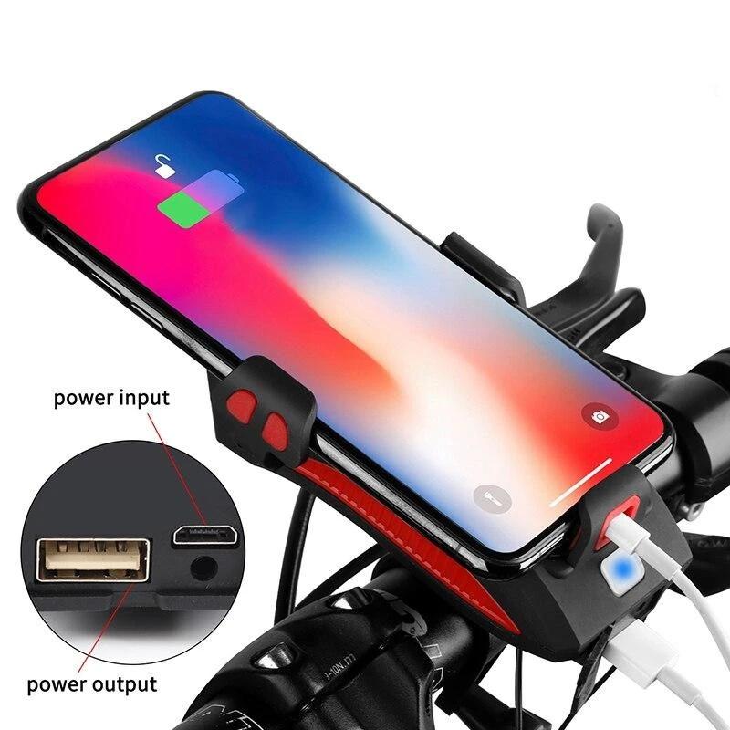 Mobile Phone Bracket with Bicycle Lights