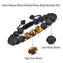 Load image into Gallery viewer, Tiger Eye Lava Rock Stone Bracelet