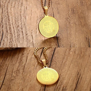 Round Pendant Golden Necklace