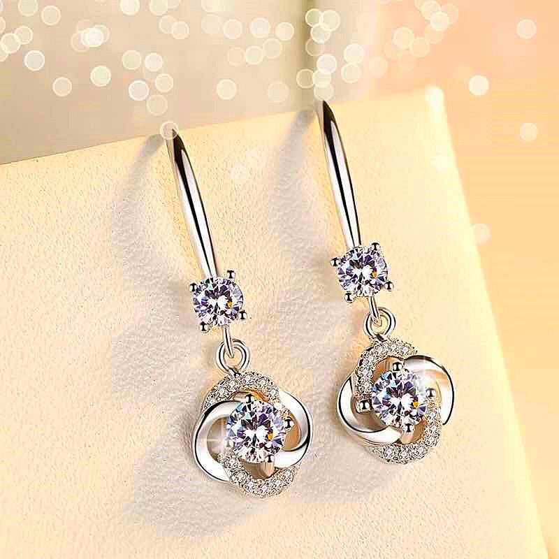 Crystal Four Leaf Clover Earrings