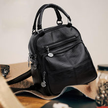 Load image into Gallery viewer, Multifunction leather backpack for women