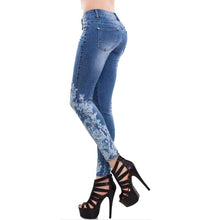 Load image into Gallery viewer, Women Embroidered Slim Fit Jeans