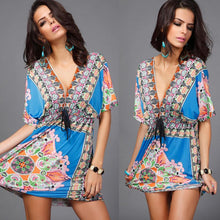 Load image into Gallery viewer, Summer V-Neck Printed Dress