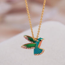 Load image into Gallery viewer, Colorful Diamond Hummingbird Necklace