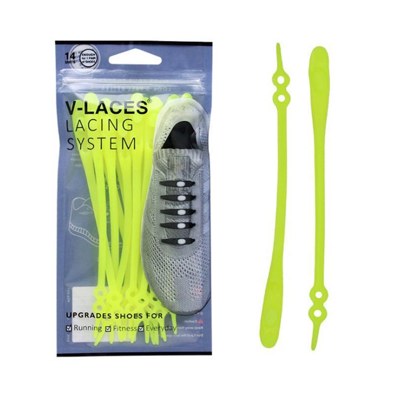 New Double-hole Adjustable No Tie Shoelaces,14 Pcs