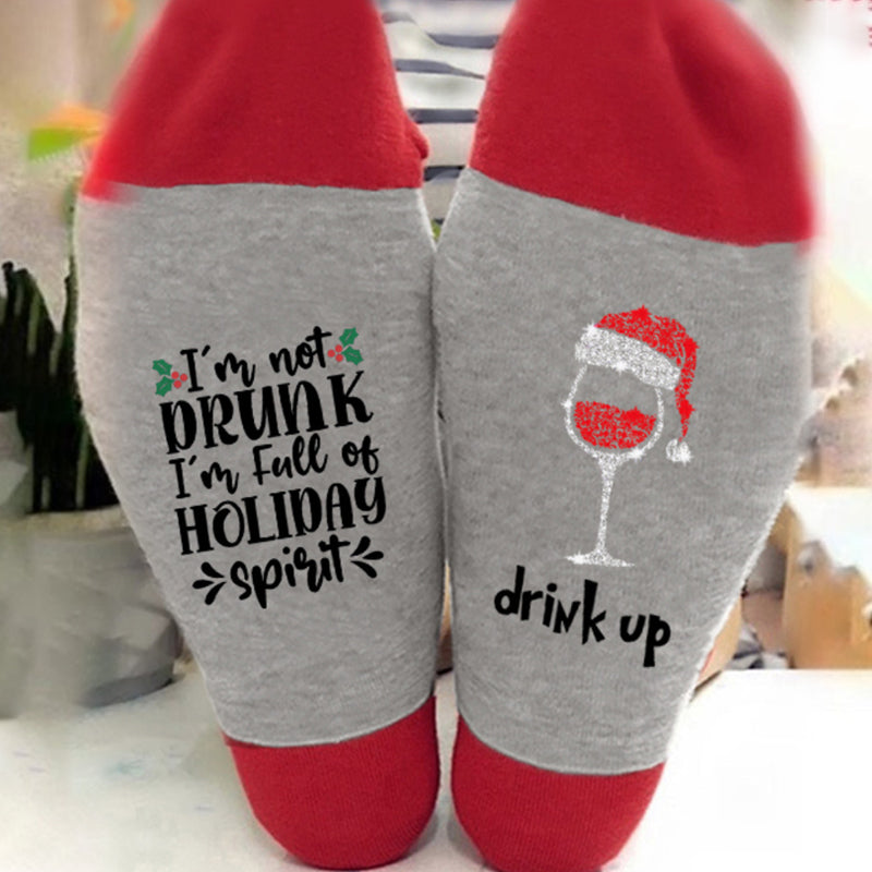 Christmas Letter Print Socks