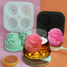 Load image into Gallery viewer, 4-Compartment Large Rose Ice Cube Mold