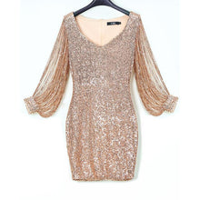 Load image into Gallery viewer, Slit Sleeve Sequin Party Dress