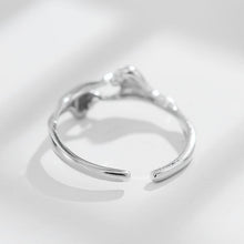 Load image into Gallery viewer, Silver Heart Ring-Hands Ring