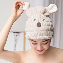 Load image into Gallery viewer, Super absorbent rabbit ear dry hair cap