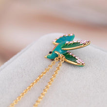 Load image into Gallery viewer, Colorful Diamond Hummingbird Necklace