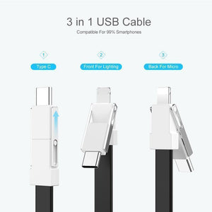 3-in-1 Keychain Data Sync Charge Cable