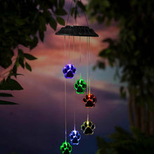 Load image into Gallery viewer, Bear Paw Print Solar Wind Chime