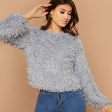 Load image into Gallery viewer, Round Neck Fluffy Pullover