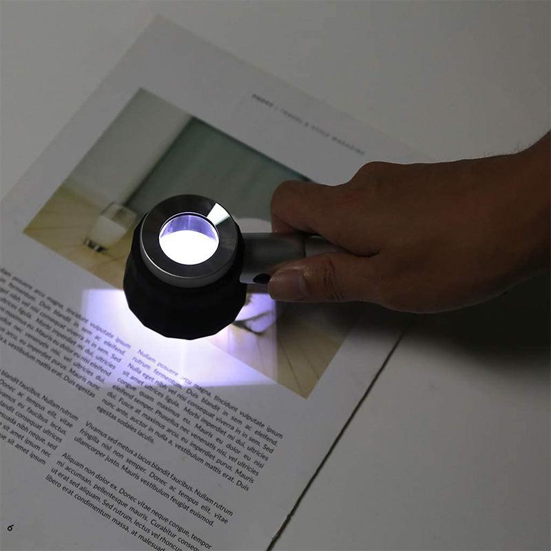 10X Magnifier Lens with Scale and LED Light