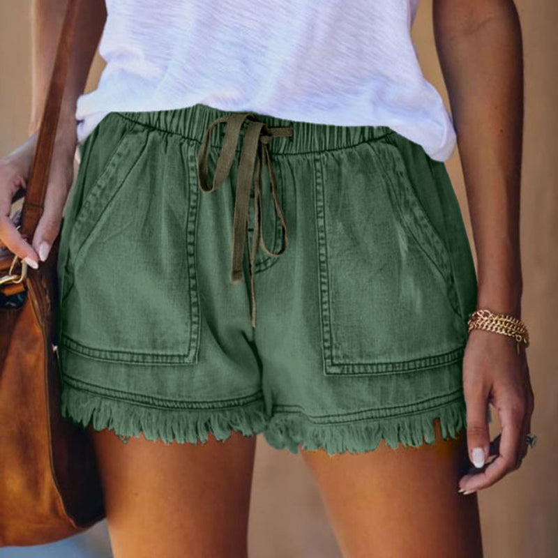 Women's Casual Denim Shorts With Pockets Cotton Jeans Shorts