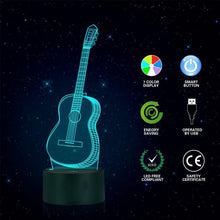 Load image into Gallery viewer, 3D  guitar lamp 7 Color Changing Night Light