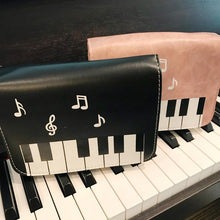 Load image into Gallery viewer, Piano Keys Music Note Shoulder Bag