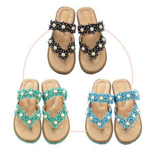 Load image into Gallery viewer, Women&#39;s Bohemian Sparkle Bling Flip Flops