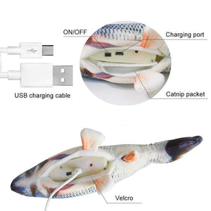 Plush Simulation USB Charging Cat Fish Toy