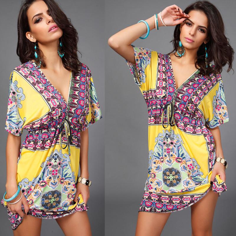 Summer V-Neck Printed Dress