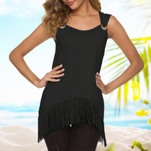 Load image into Gallery viewer, Women&#39;s Sleeveless Solid Color Tassels Top