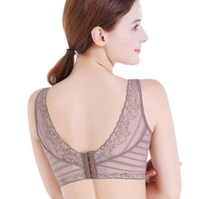 Load image into Gallery viewer, Stripes Lace Push-Up Seamless Breathable Zipper Bra