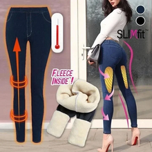 Load image into Gallery viewer, Thermal Fleece Denim Jeggings