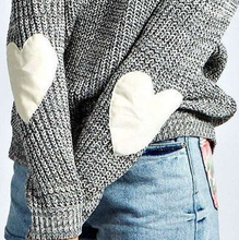 Load image into Gallery viewer, Women Casual Heart Long Sleeve Jumper Knitted Sweater