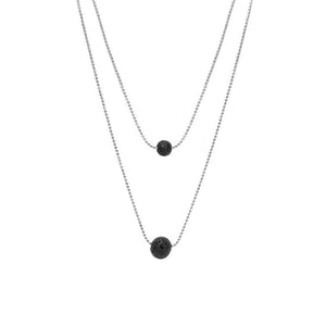 Lava Stone Pendant Essential Oil Diffuser Multilayer Necklace