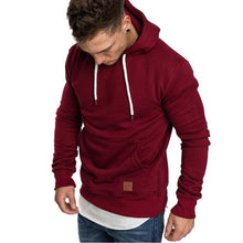 Load image into Gallery viewer, Loose Plain Lace Up Pullover Men&#39;s Hoodie with Pocket