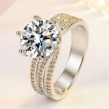 Load image into Gallery viewer, Classic Twisted Full Diamond Six Claw Ring