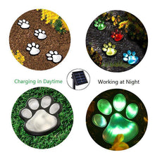 Load image into Gallery viewer, Solar-Powered Paw Print Lights Garden Lantern