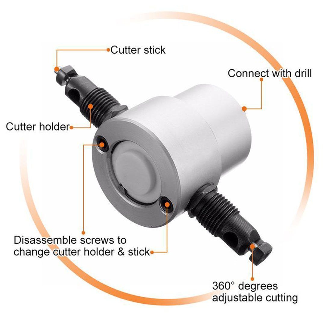 DOMOM Zipbite - Nibbler Cutter Drill Attachment Double Head Metal Sheet