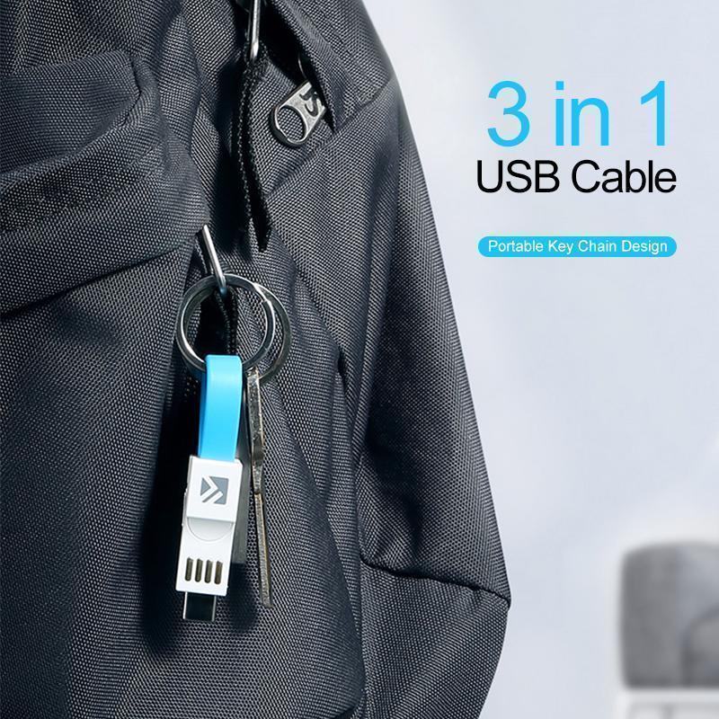 3-in-1 Keychain Data Sync Charge Cable