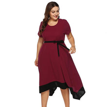 Load image into Gallery viewer, Plus Size Bow Belt Dress