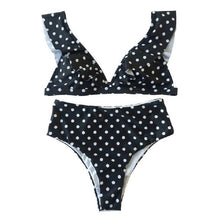 Load image into Gallery viewer, Polka Dot V Neck Swimsuit