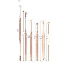 Load image into Gallery viewer, 6pcs set Stainless Steel Ear Pick Ear Wax Remover Cleaner Tool Rose Gold