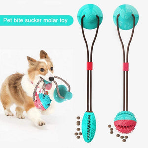 Dog Bite Toy Interactive food leaker toy with Suction Cup