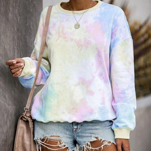 Tie-dye Crew Neck Long Sleeve T-Shirt