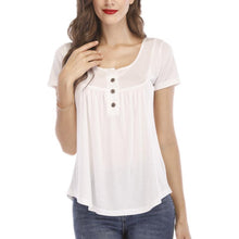 Load image into Gallery viewer, Casual Short Sleeve Button Top for Women